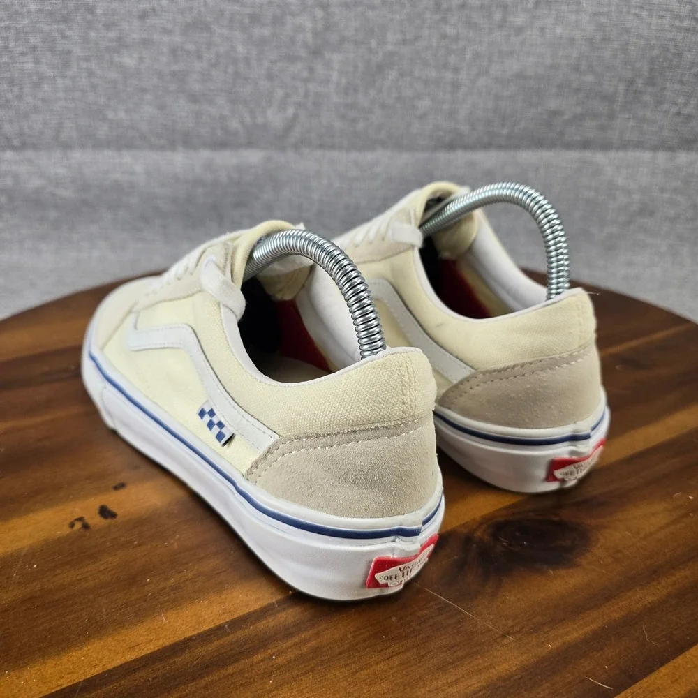 Vans Skate Old Skool‎ Off White Cream Suede Canvas PopCush Mens 6.5 Sneakers
